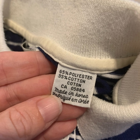 Vintage Tabi International Navy White Striped Maxi Polo Dress Small - Picture 4 of 6